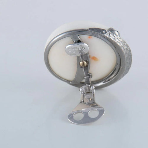 Boucles d'oreilles Repossi - Boucles d’oreilles clips en corail blanc et diamants 58 Facettes