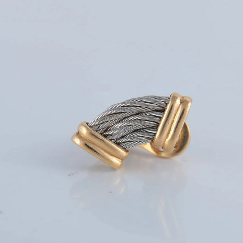 Boucles d'oreilles FRED Force 10 - Boucles d'oreilles en or jaune 18 ct et acier 58 Facettes