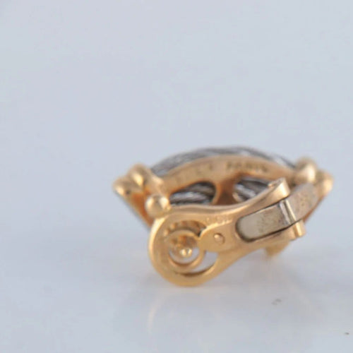 Boucles d'oreilles FRED Force 10 - Boucles d'oreilles en or jaune 18 ct et acier 58 Facettes