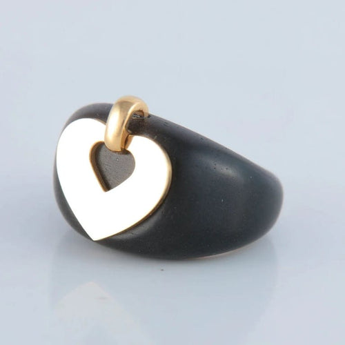 Bague 51 Poiray - Bague en or jaune 18 ct et bois 58 Facettes