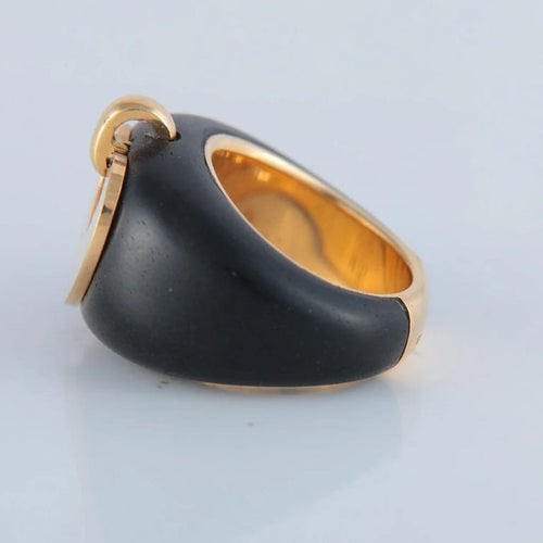 Bague 51 Poiray - Bague en or jaune 18 ct et bois 58 Facettes