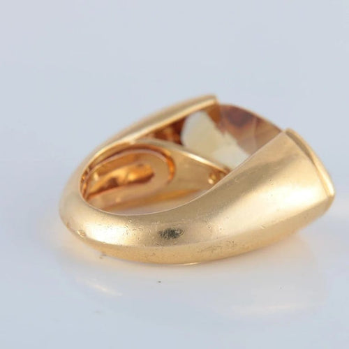 Bague 52 Poiray - Bague en or jaune 18 ct et citrine 58 Facettes