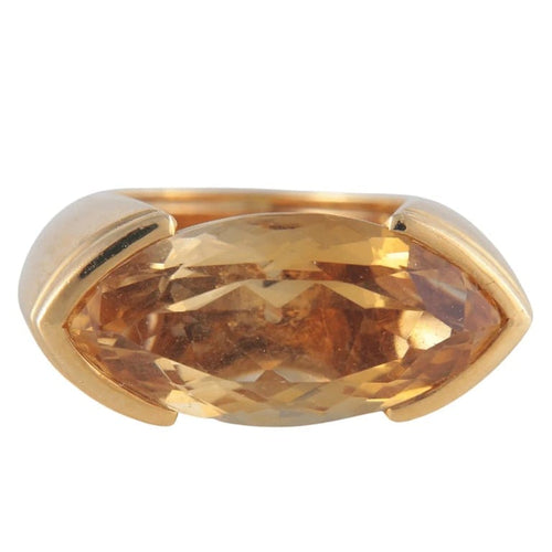 Bague 52 Poiray - Bague en or jaune 18 ct et citrine 58 Facettes