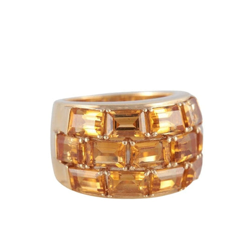 Bague 55 Poiray - Bague en or jaune 18 ct et citrines 58 Facettes