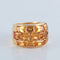 Bague 55 Poiray - Bague en or jaune 18 ct et citrines 58 Facettes
