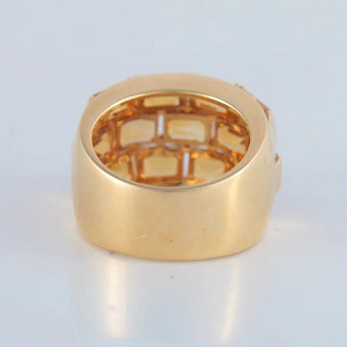 Bague 55 Poiray - Bague en or jaune 18 ct et citrines 58 Facettes