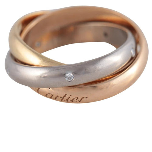 Bague 50 Cartier Trinity - Bague en 3 ors avec diamants 58 Facettes