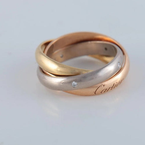 Bague 50 Cartier Trinity - Bague en 3 ors avec diamants 58 Facettes
