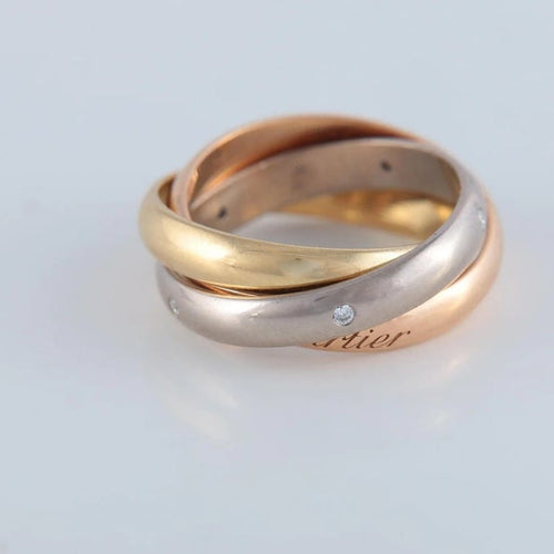 Bague 50 Cartier Trinity - Bague en 3 ors avec diamants 58 Facettes
