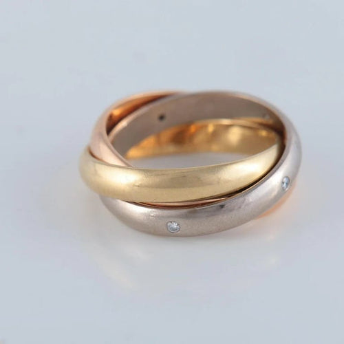 Bague 50 Cartier Trinity - Bague en 3 ors avec diamants 58 Facettes