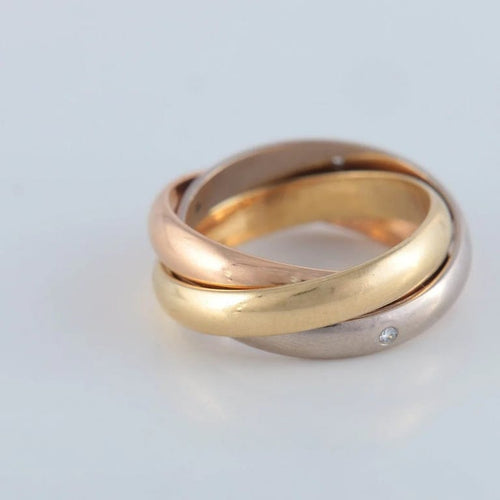 Bague 50 Cartier Trinity - Bague en 3 ors avec diamants 58 Facettes