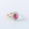Bague 55 Bague en or jaune 18 ct et platine avec rubis et diamants 58 Facettes