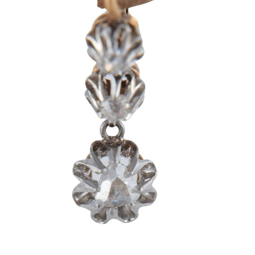 Boucles d'oreilles Boucles d’oreilles dormeuses en or jaune 18 ct et diamants 58 Facettes