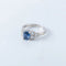 Bague 53 Bague en platine avec saphir et diamants 58 Facettes