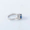 Bague 53 Bague en platine avec saphir et diamants 58 Facettes