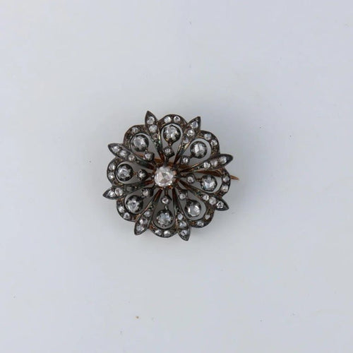 Broche Broche en or 18 ct et argent, époque Napoléon III 58 Facettes