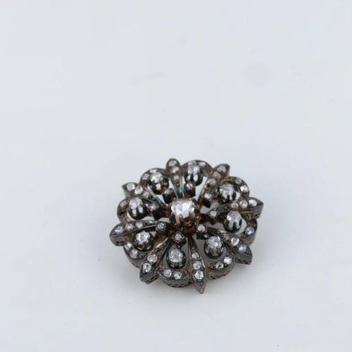 Broche Broche en or 18 ct et argent, époque Napoléon III 58 Facettes
