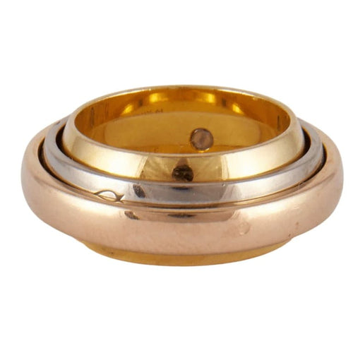 Bague 51 Cartier - Bague multi-anneaux en or jaune, blanc et rose 18K 58 Facettes