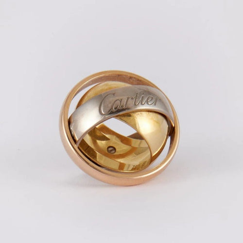 Bague 51 Cartier - Bague multi-anneaux en or jaune, blanc et rose 18K 58 Facettes