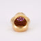 Bague 53.5 Bague champignon en or jaune 18K avec diamant et rubis 58 Facettes