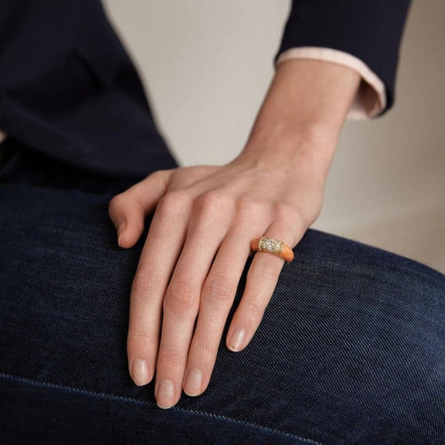 Bague 45 Van Cleef & Arpels Philippine - Bague en or jaune avec diamants et corail 58 Facettes