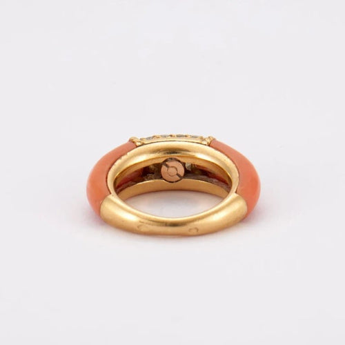 Bague 45 Van Cleef & Arpels Philippine - Bague en or jaune avec diamants et corail 58 Facettes