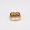 Bague 59 Bague trilogie Art déco en or rose 18K, diamants et saphirs 58 Facettes