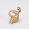 Bague 52 Bague lignes courbes en or jaune 18K et diamants 58 Facettes