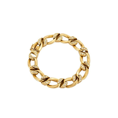 Bracelet Bracelet gourmette en or jaune 18K avec diamants 58 Facettes