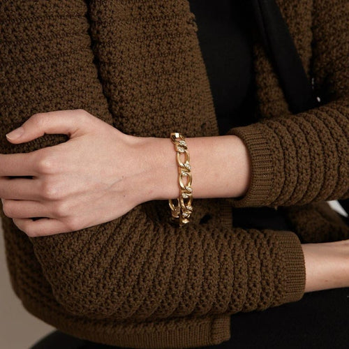 Bracelet Bracelet gourmette en or jaune 18K avec diamants 58 Facettes