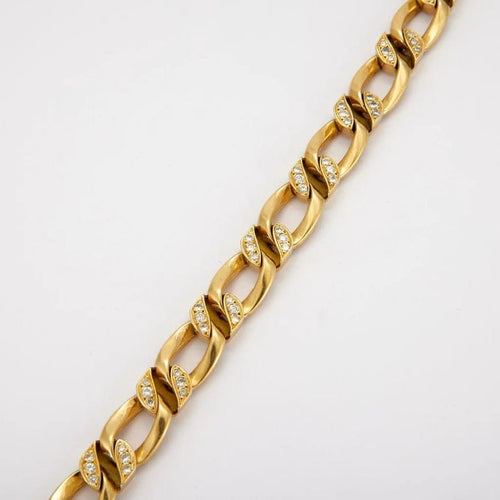 Bracelet Bracelet gourmette en or jaune 18K avec diamants 58 Facettes