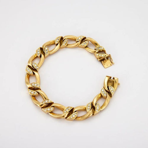 Bracelet Bracelet gourmette en or jaune 18K avec diamants 58 Facettes