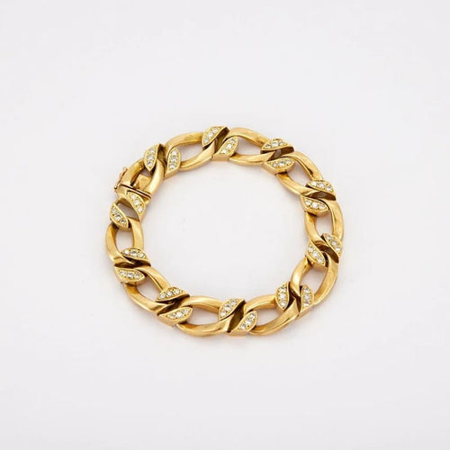 Bracelet Bracelet gourmette en or jaune 18K avec diamants 58 Facettes