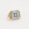 Bague 49 Bague Art déco en or rose 18K avec saphir et diamants 58 Facettes