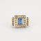 Bague 49 Bague Art déco en or rose 18K avec saphir et diamants 58 Facettes