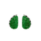 Boucles d'oreilles Art Déco - Broche double clip en or gris 18K, jade, onyx et diamants 58 Facettes