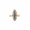 Bague 55 Bague marquise en or jaune et gris 18K saphirs et diamants 58 Facettes