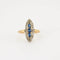 Bague 55 Bague marquise en or jaune et gris 18K saphirs et diamants 58 Facettes