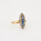 Bague 55 Bague marquise en or jaune et gris 18K saphirs et diamants 58 Facettes