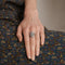 Bague 58 Bague Art déco en or blanc 18K, diamants et saphirs calibrés 58 Facettes