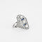 Bague 58 Bague Art déco en or blanc 18K, diamants et saphirs calibrés 58 Facettes