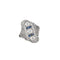 Bague 58 Bague Art déco en or blanc 18K, diamants et saphirs calibrés 58 Facettes