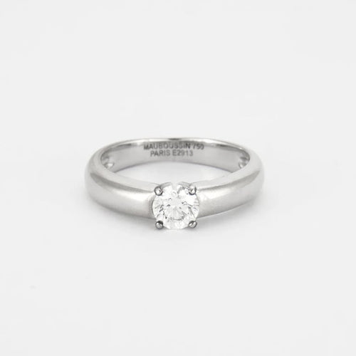 Bague 54 Mauboussin - Bague solitaire en or blanc 18K et diamant 0,56 ct 58 Facettes