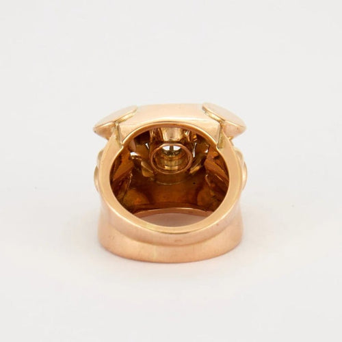 Bague 53 Bague tank en or jaune 18K sertie d’un diamant 58 Facettes