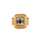 Bague 61 Bague tank en or jaune et blanc 18K, saphir et diamants 58 Facettes