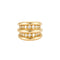 Bague 51 OJ Perrin - Bague large godronnée en or jaune 18K et diamants 58 Facettes