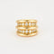 Bague 51 OJ Perrin - Bague large godronnée en or jaune 18K et diamants 58 Facettes
