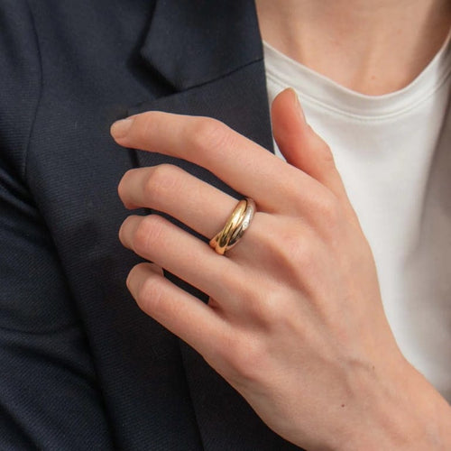 Bague 52 Cartier Trinity - Bague trois ors 18K avec diamants 58 Facettes