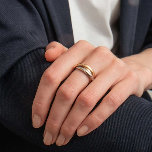 Bague 52 Cartier Trinity - Bague trois ors 18K avec diamants 58 Facettes