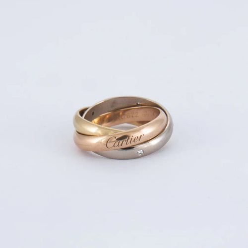 Bague 52 Cartier Trinity - Bague trois ors 18K avec diamants 58 Facettes